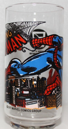 THE AMAZING SPIDER MAN VINTAGE DRINKING GLASS 1977 7-ELEVEN MARVEL EXCELLENT - Picture 2 of 4