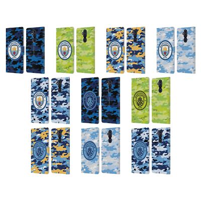 MANCHESTER CITY MAN CITY FC BADGE CAMOU LEATHER BOOK CASE FOR NOKIA PHONES