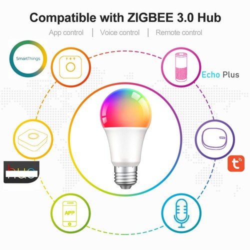 E27 Zigbee3.0 Smart Light Bulb RGB+CW9-18W Smart Life-APP for Alexa&Google Home - Picture 6 of 19