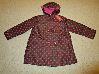 New NWT Gymboree Fall Homecoming Brown Pink Polka Dot Raincoat S