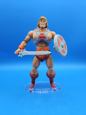 MOTU 40th Anniv. He-Man   Acrylic Base   NO Toy Included 
