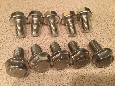 (10) M10 X 1.50 X 20 Stainless Steel DIN 6921 A2 Hex Flange Bolts M10x20mm