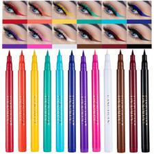 12 Colors Matte Liquid Eyeliner Set Rainbow Colorful Neon Eyeliner Pencil Pigmen