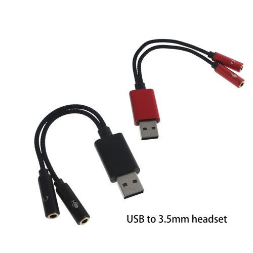 USB-A to 3.5mm Microphone Headset Sound Card Male to 2 Female Adapter - Afbeelding 5 van 9