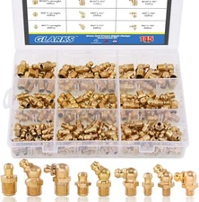 Brass Zerk Grease Nipple Fittings Assortment Kit 145Pcs For Automotive And In...