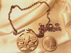 Pendant Necklace -Denmark Mid-Century Jorgen Jensen #379 Pewter Retro dbl Flower — photo 6