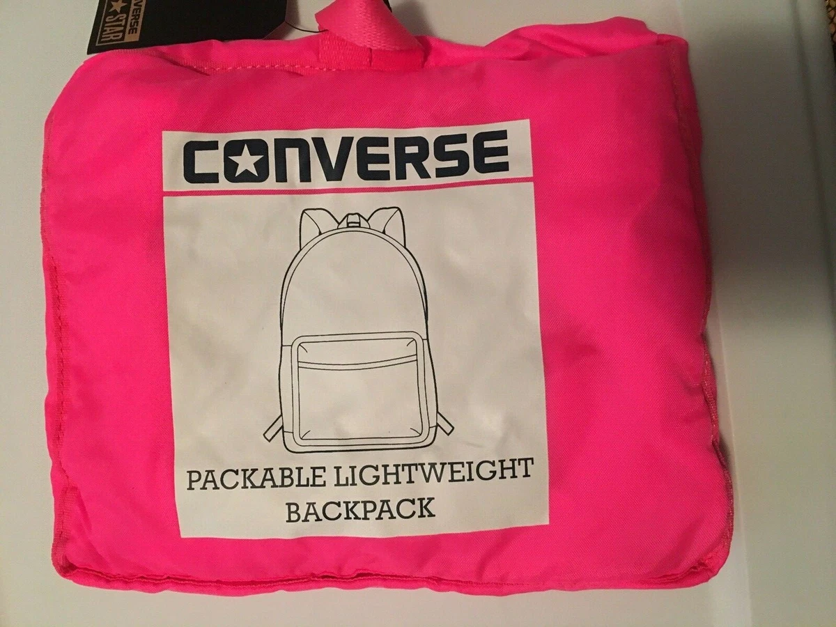 Converse All Star Neon Pink One Size Backpack Packable Lightweight Solid  Zip NWT | eBay
