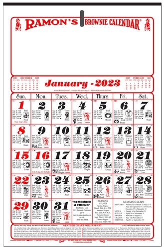 RBC Ramon s Brownie Calendar Old Fashioned Almanac Calendar 2024 