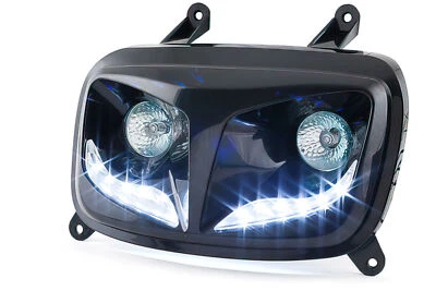 FARO FANALE ANTERIORE NERO A LED STR8 MBK BOOSTER- YAMAHA BWS 50cc 2004-2016
