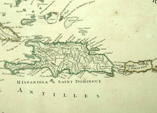 Carte géographique LES CARAIBES SAINT DOMINGUE, LA JAMAIQUE, CUBA, PORTO-RICO - Imagen 3 de 5