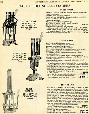 1969 Print Ad of Pacific Shotshell Loader Reloading Tools DL-120 DL-150 DL-260