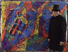 Jackson Pollock style canvas Painting 81 X 62 XL 6ft. 9in. Abstract,Modern