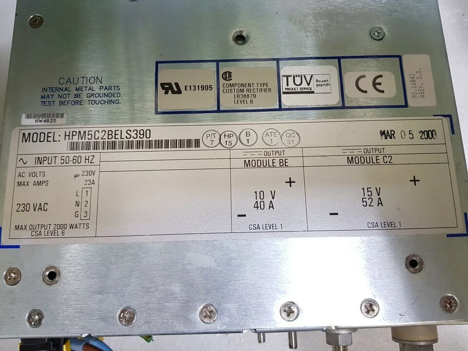 Módulo de fuentes de alimentación HPM5C2BELS390 D.C. 230V, 2000W 23A 50-60HZ Foto 3 de 4