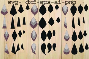 Download 12 Uniqe Stacked Earring Bundle Wood Acrylic Leather Silhouette Cut Svg Ebay 3D SVG Files Ideas | SVG, Paper Crafts, SVG File