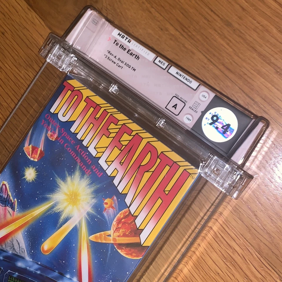 New NES To The Earth 1990 Factory Sealed H-Seam WATA 9.4 Graded Game - Image 3 of 4