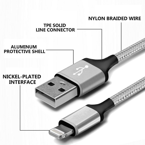 3X Fast USB Charging Cable Charger cord For Apple iPhone 7 8 X 11 12 13 Pro ipad - Picture 16 of 17