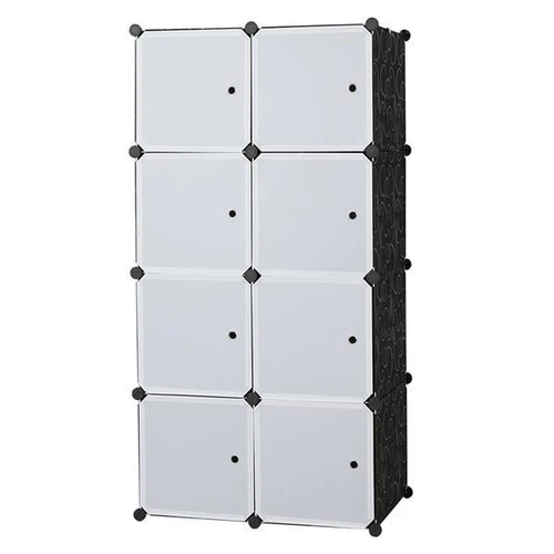 Multifunktionaler Modularer Schrank 8 Würfel Organizer Stapelbar Kunststoff Schwarz Platten - Bild 2 von 7