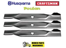 3 REPL AYP HUSQVARNA POULAN CRAFTSMAN LAWN MOWER BLADES 44" CUT 130652 532130652