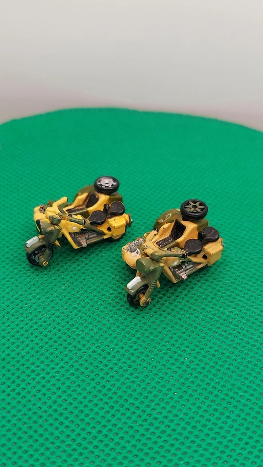 MICRO MACHINES Lot Of 2 MILITARY MOTORCYCLE BMW R75 w/Side Car Bike Read - Image 2 of 4