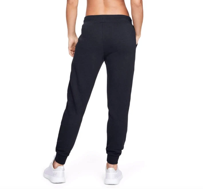 Womens Under Armour Rival Fleece Sportstyle Graphic Pant Black Sz