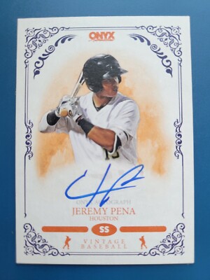 Jeremy Pena 2022 ONXY VINTAGE BLUE INK ROOKIE RC AUTO #VAJP