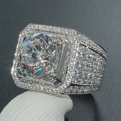 Elvis Presley Tcb Concert Lab Austrian Crystal Silver S 8 13 Men Ring Ebay