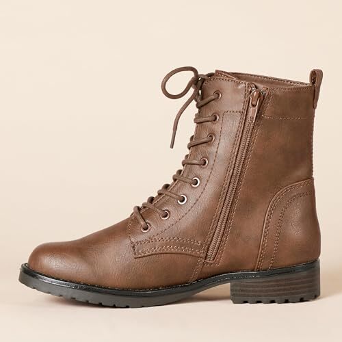 Amazon Essentials Damen Schnürstiefel Combat Boot, Cognac, 8,5 - Bild 4 von 6