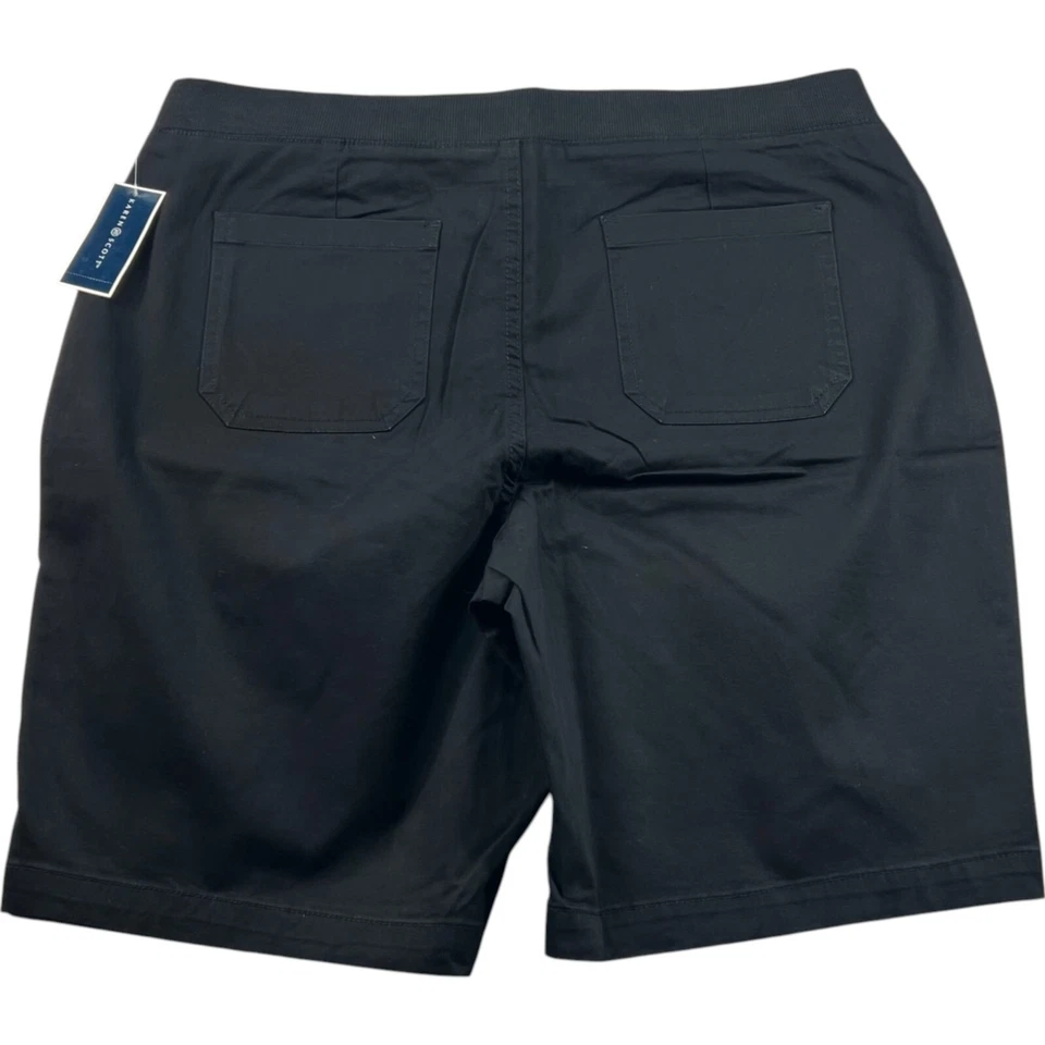 Pantalón Corto Karen Scott Mujer Talla 14 Negro Bolsillos Elastizado Nuevo Foto 2 de 4