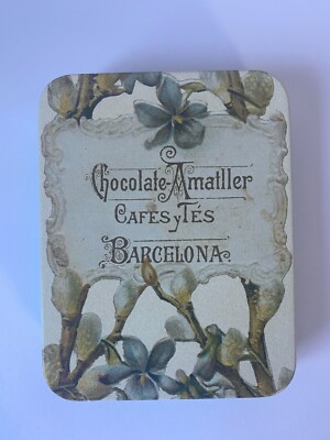 Blech Sammler Schoko Amatller Barcelona leer Art Deco viktorianisches Schmuckstück, Aufbewahrung 