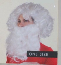 Santa White Hair  Beard 2 Piece Set Costume Christmas Holiday Wig Facial Hair
