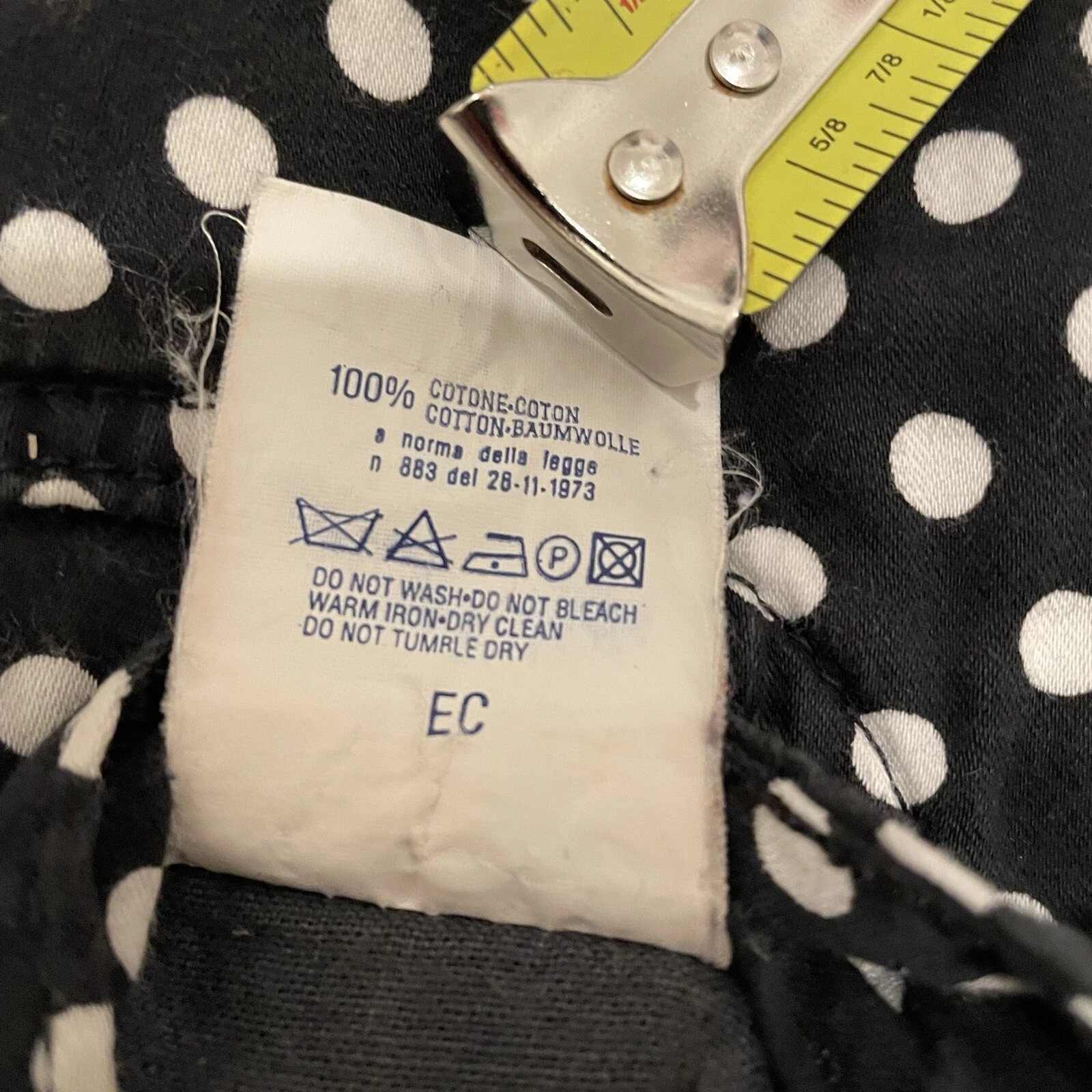 Jeans vintage Versace Jeans Couture donna taglia 26 x 28 nero a pois (C5)