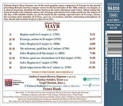 Mayr Venetian Solo Motets [Andrea Lauren Brown Markus Schfer Virgil Mischok