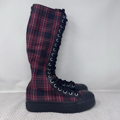 Converse Chuck Taylor Lift XXHi Platform Plaid Boots Women s Size 7 A17685C NEW