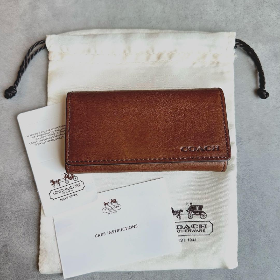 Unused OLD COACH Logo leather key case | eBay