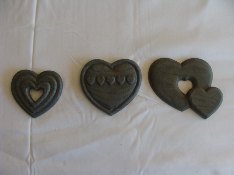 Burwood Hearts 1987 Set 3 Wall Hanging Country Blue  Home Interiors Vintage