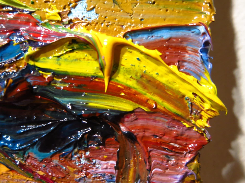 ОРИГИНАЛЬНАЯ КАРТИНА МАСЛОМ█ВИНТАЖНОЕ ИСКУССТВО█ПОДПИСАННАЯ ЭКСПРЕССИОНИСТСКАЯ ПОП█АБСТРАКТНАЯ ПРИРОДА URBAN - Изображение 3 из 4