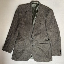 Vintage Courtenay Wool Sport Coat Herringbone Tweed 40L Made in USA 90s