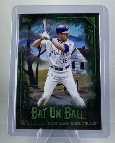 2025 Topps Bob Ross Joy of Baseball Carlos Beltran Green Bat on Ball /75 Royals