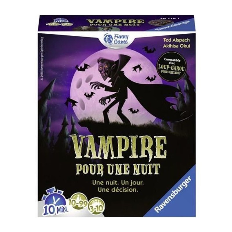 Jeu de rôle Vampire pour une nuit Ravensburger pour animer vos soirées entre amis