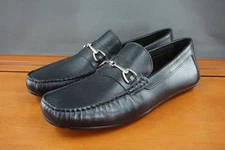 Marc Joseph New York Driving Loafer Shoes Mens 8.5 US Black Leather Horsebit