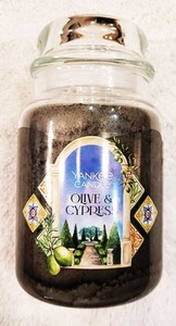 "OLIVE & CYPRESS" YANKEE CANDLE JAR
