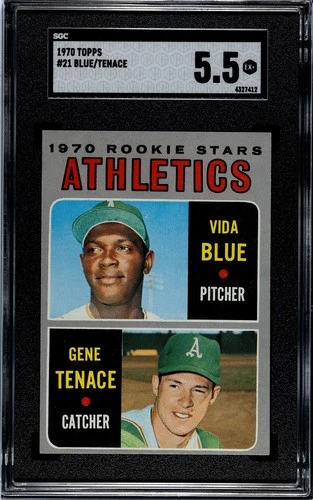 1970 Topps VIDA BLUE ROOKIE Oakland A's #21 SGC 5.5 EX+ Condition (2)