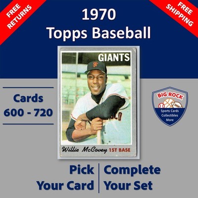 1970 Topps Baseball Cards #600 - 720 | You Pick | Complete Your Set