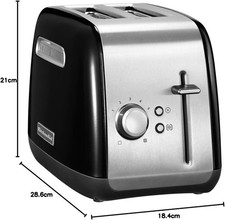 KitchenAid TOASTER 2 SLICE - ONYX BLACK 5KMT2115BOB [Energy Class A] Black 