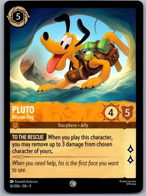 Pluto - Rescue Dog 16/204 Common Fabled NM Lorcana Disney