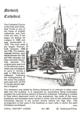 NORWICH CATHEDRAL U.K. LOCAL HISTORY POSTCARD CONTINENTAL SIZE POSTCARD