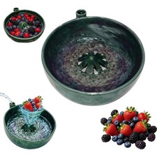 Self Spinning Berry Washing Bowl, Automatic Swirl Fruit Colander with Drain Hole