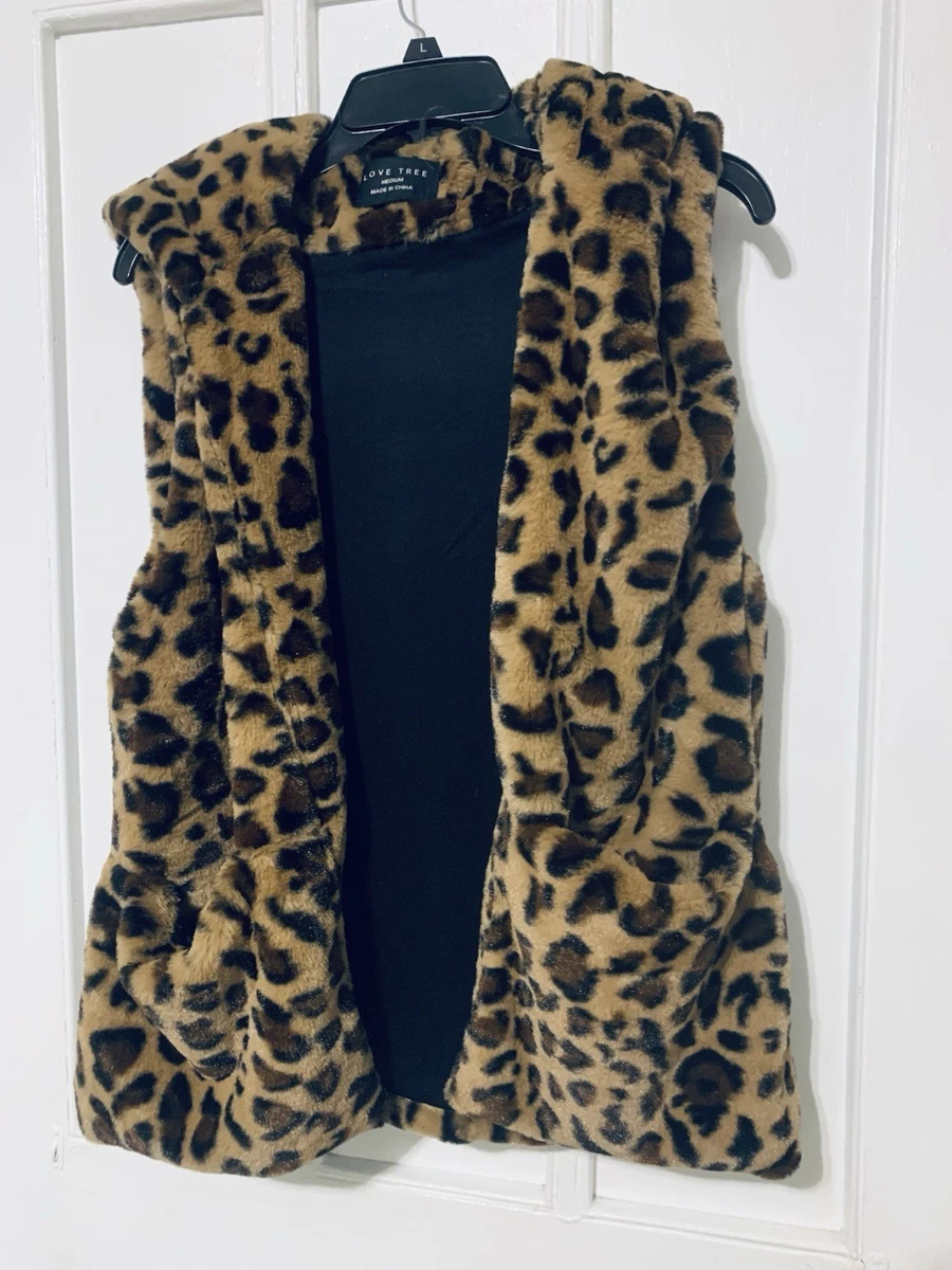 leopard faux fur vest products for sale | eBay