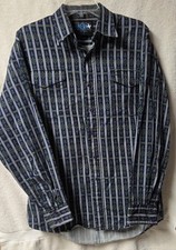 VTG Lone Roo by Roper L/S Western Button-Down Shirt Mens M Aztec Geo Made in USA