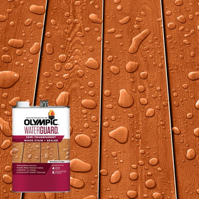 #ad WaterGuard 1 gal. Woodland Cedar Semi Transparent Wood Stain and Sealer $41.57